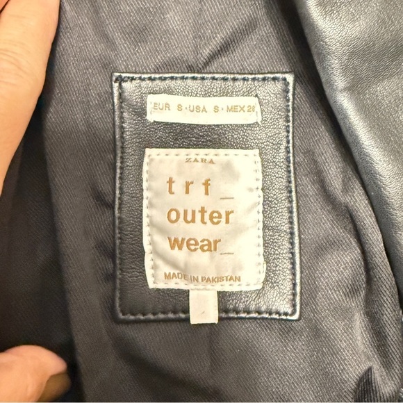 Zara TRF Genuine Sheep Leather Black Biker Jacket. Size Small #1455 - Picture 8 of 8